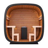 Leil® Black Cube Comfort 6-8 Person Outdoor Sauna Kit - Heracles Wellness