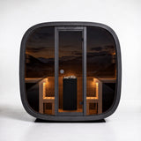 Leil® Black Cube Comfort 6-8 Person Outdoor Sauna Kit - Heracles Wellness