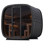 Leil® Black Cube Comfort 6-8 Person Outdoor Sauna Kit - Heracles Wellness