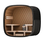 Leil® Black Cube Premium 4 - 6 Person Outdoor Sauna Kit - Heracles Wellness