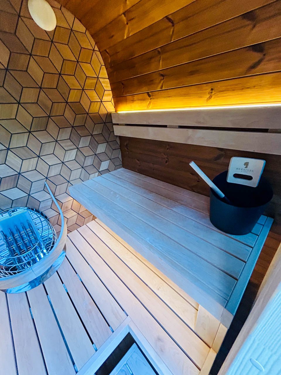 Leil® Black Cube Premium 4–6 Person Outdoor Sauna Kit - Heracles Wellness