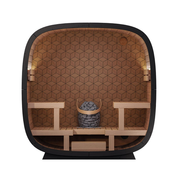 Leil® Black Cube Premium 4–6 Person Outdoor Sauna Kit