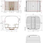 Leil® Black Cube Premium 4 - 6 Person Outdoor Sauna Kit - Heracles Wellness