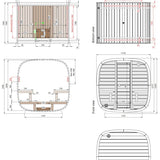 Leil® Black Cube Premium 4 - 6 Person Outdoor Sauna Kit - Heracles Wellness