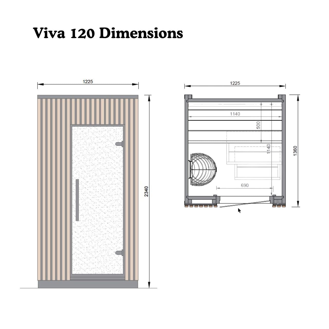 Leil® Viva 120 1 Person Outdoor Sauna - Heracles Wellness