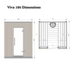 Leil® Viva 180 4 - 6 Person Outdoor Sauna - Heracles Wellness
