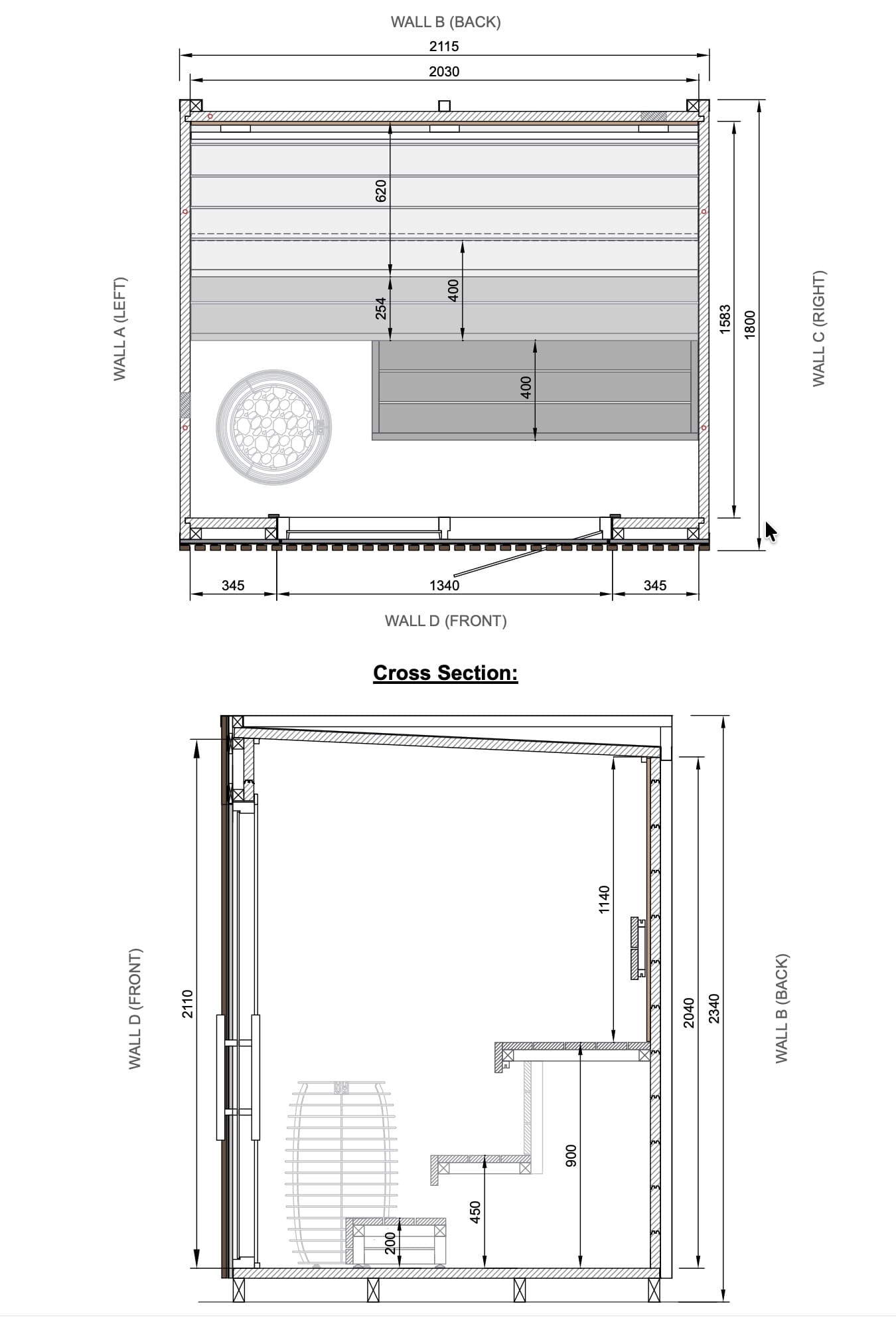 Leil® Viva 210 3 - 4 Person Outdoor Sauna - Heracles Wellness