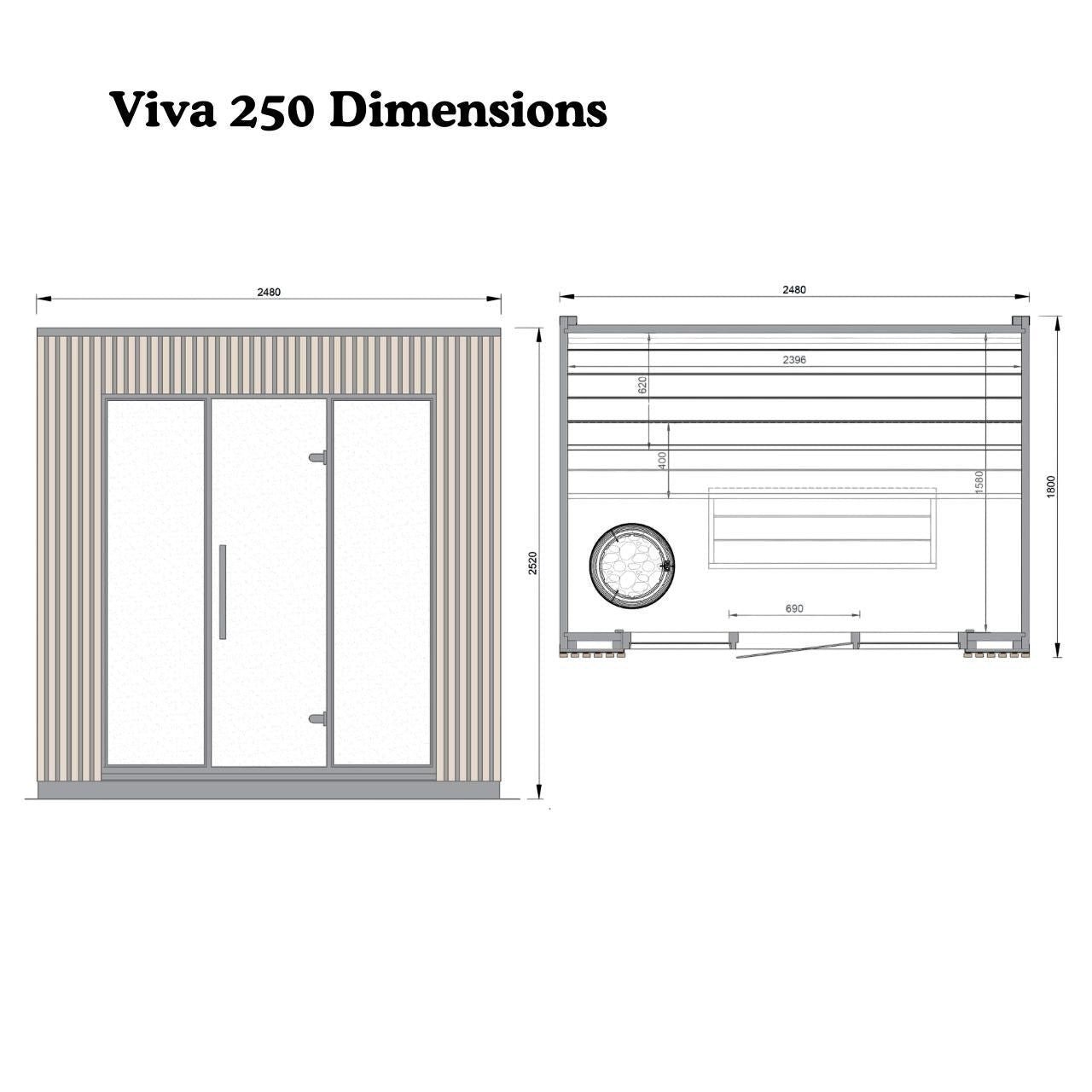 Leil® Viva 250 4 - 5 Person Outdoor Sauna - Heracles Wellness