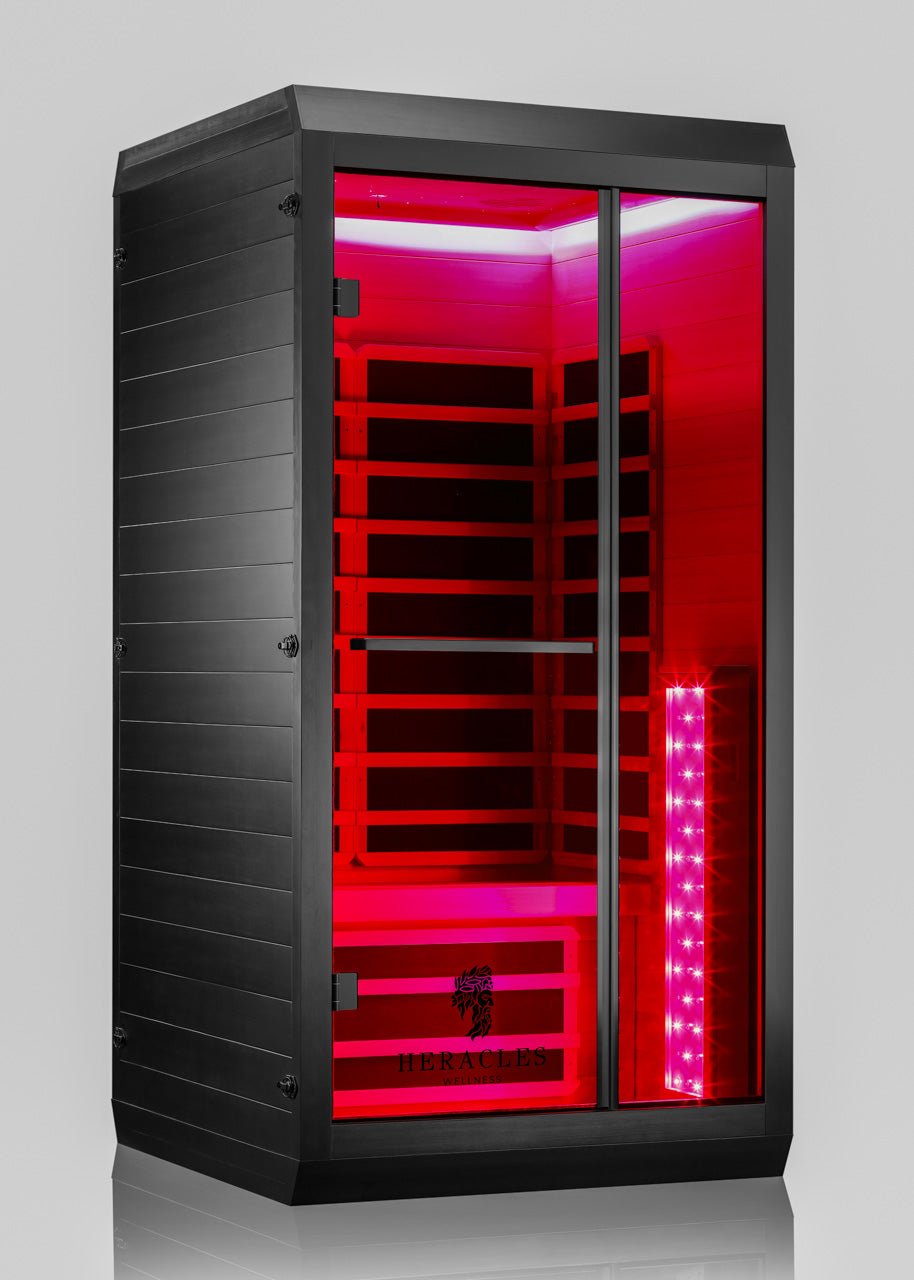 Noir Infrared Sauna with Red Light Therapy 1 - 2 Person - Heracles Wellness