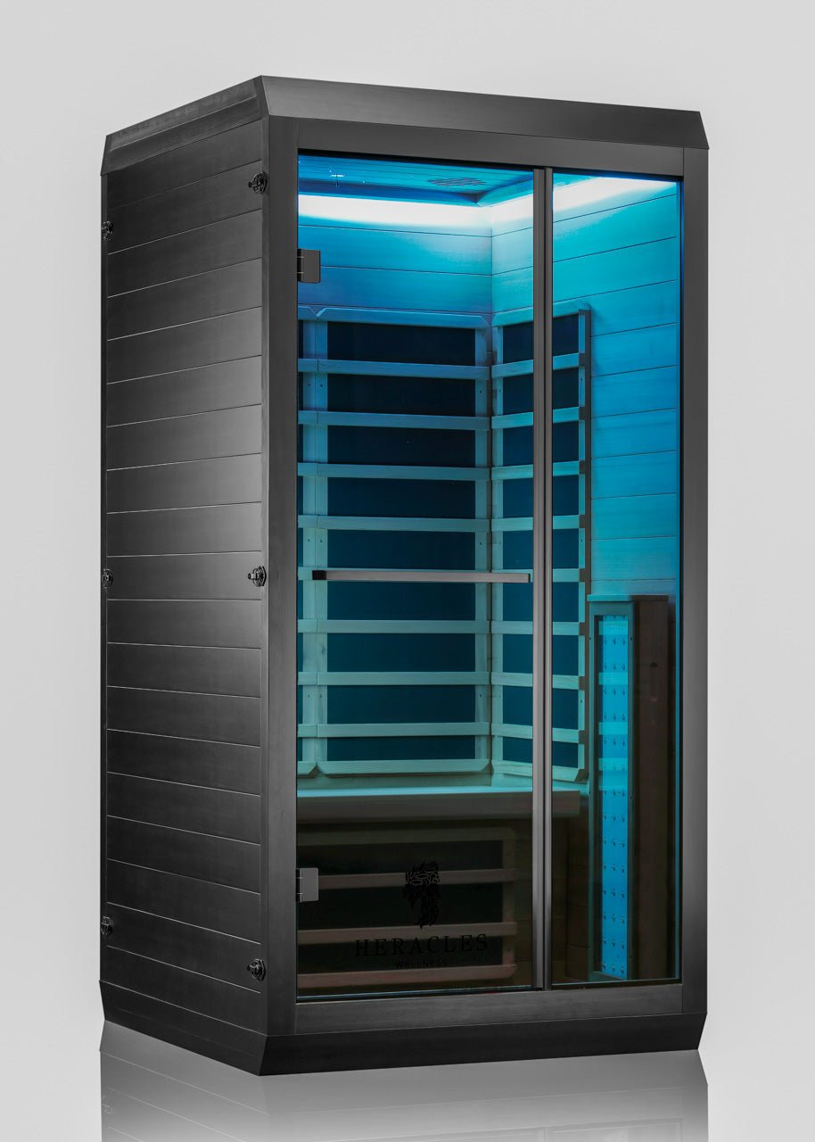 Noir Infrared Sauna with Red Light Therapy 1 - 2 Person - Heracles Wellness
