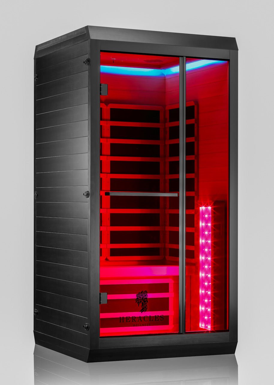 Noir Infrared Sauna with Red Light Therapy 1 - 2 Person - Heracles Wellness