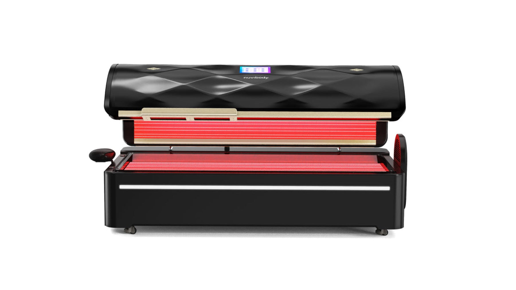 Nuvibody Pro Bed V2 black design showing the full treatment tunnel