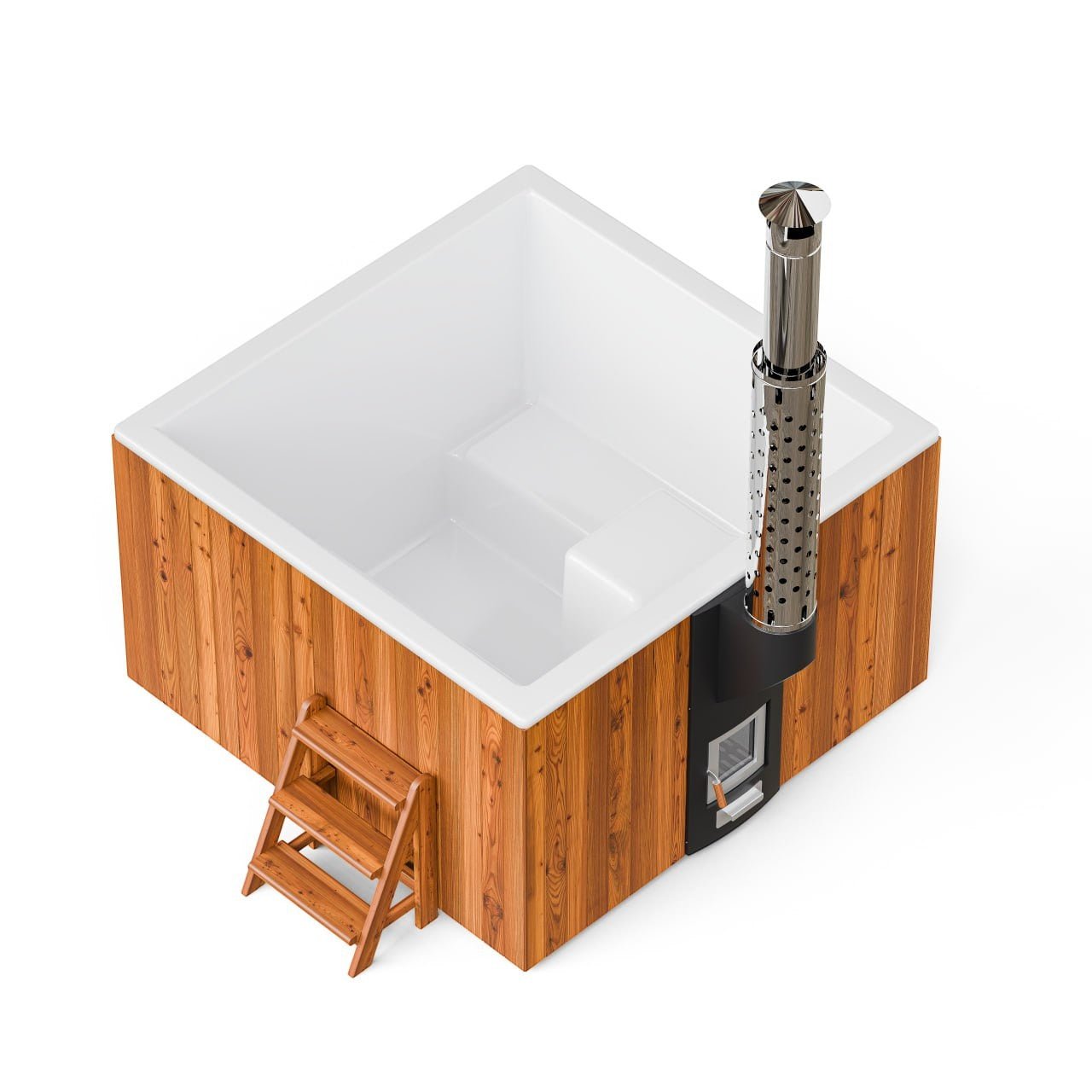 Polar Spa Elite Quattro 180 Wood Fired Hot Tub with 35kW Stove (2 - 4 Person) - Heracles Wellness