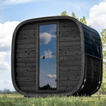 Saunasell Black Cube 4 Person Outdoor Sauna Kit - Heracles Wellness