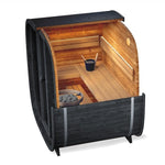 Saunasell Black Cube 4 Person Outdoor Sauna Kit - Heracles Wellness