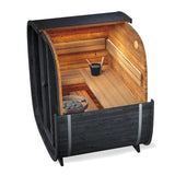 Saunasell Black Cube 4 Person Outdoor Sauna Kit - Heracles Wellness