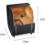 Saunasell Black Cube 4 Person Outdoor Sauna Kit - Heracles Wellness