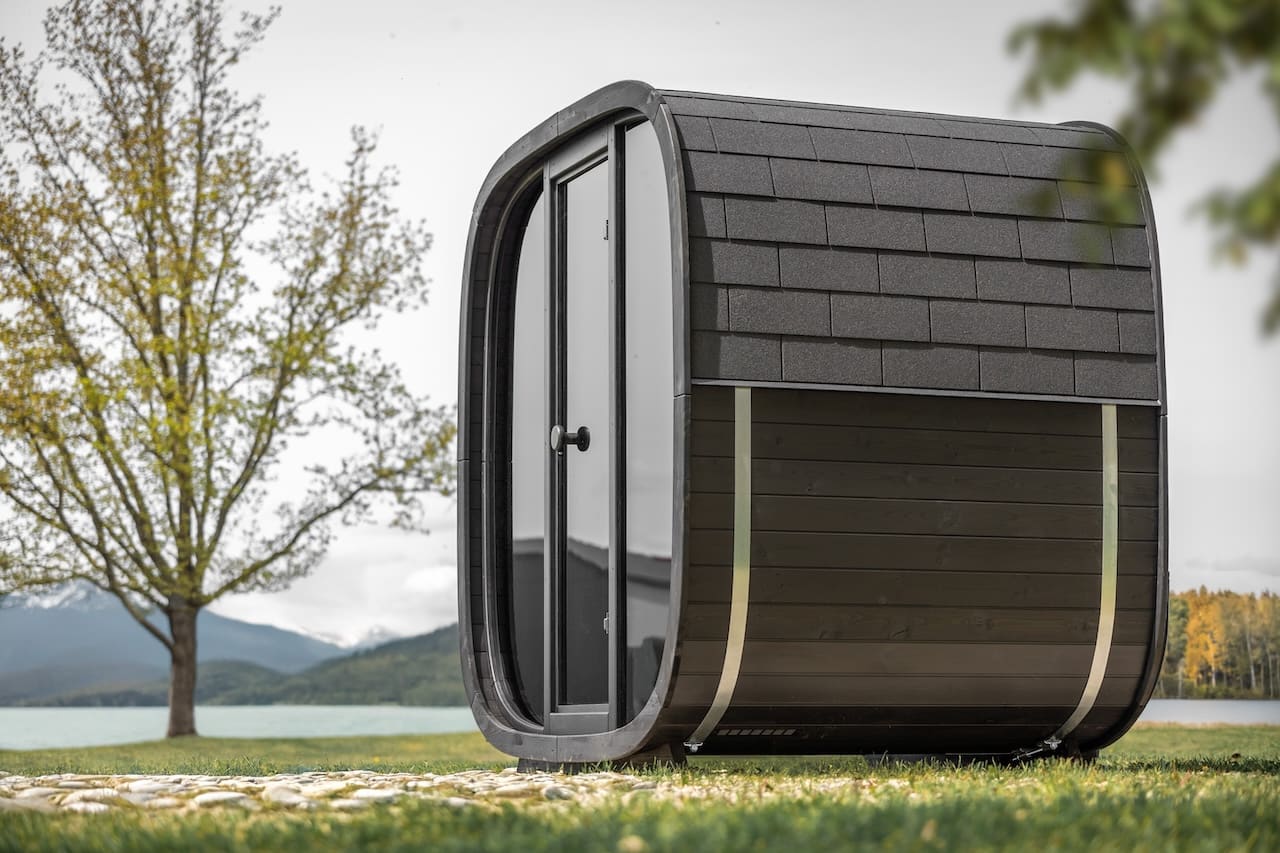 Saunasell Black Cube Premium 4 Person Outdoor Sauna Kit - Heracles Wellness