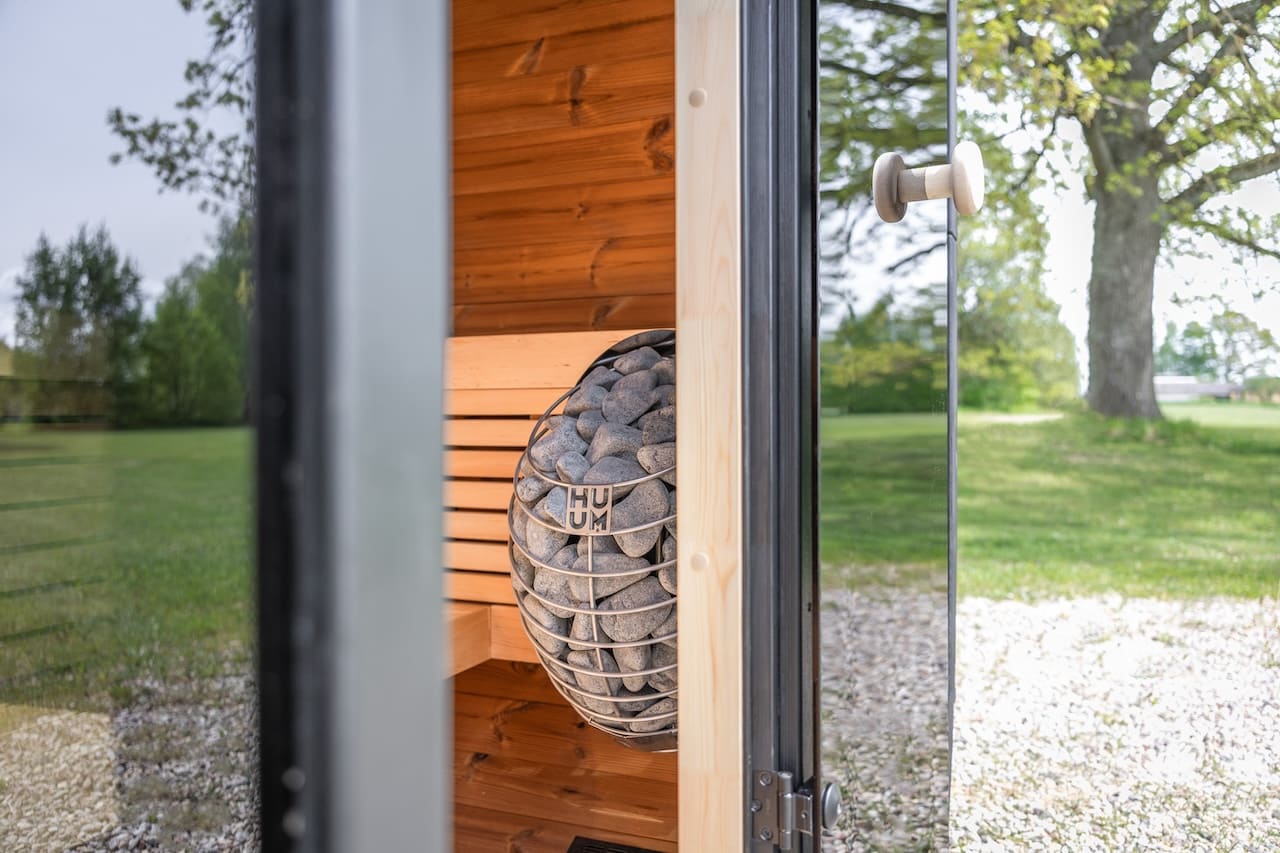 Saunasell Black Cube Premium 4 Person Outdoor Sauna Kit - Heracles Wellness