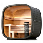 Saunasell Black Cube Premium 4 Person Outdoor Sauna Kit - Heracles Wellness