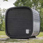 Saunasell Black Cube Premium 4 Person Outdoor Sauna Kit - Heracles Wellness