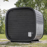 Saunasell Black Cube Premium 4 Person Outdoor Sauna Kit - Heracles Wellness