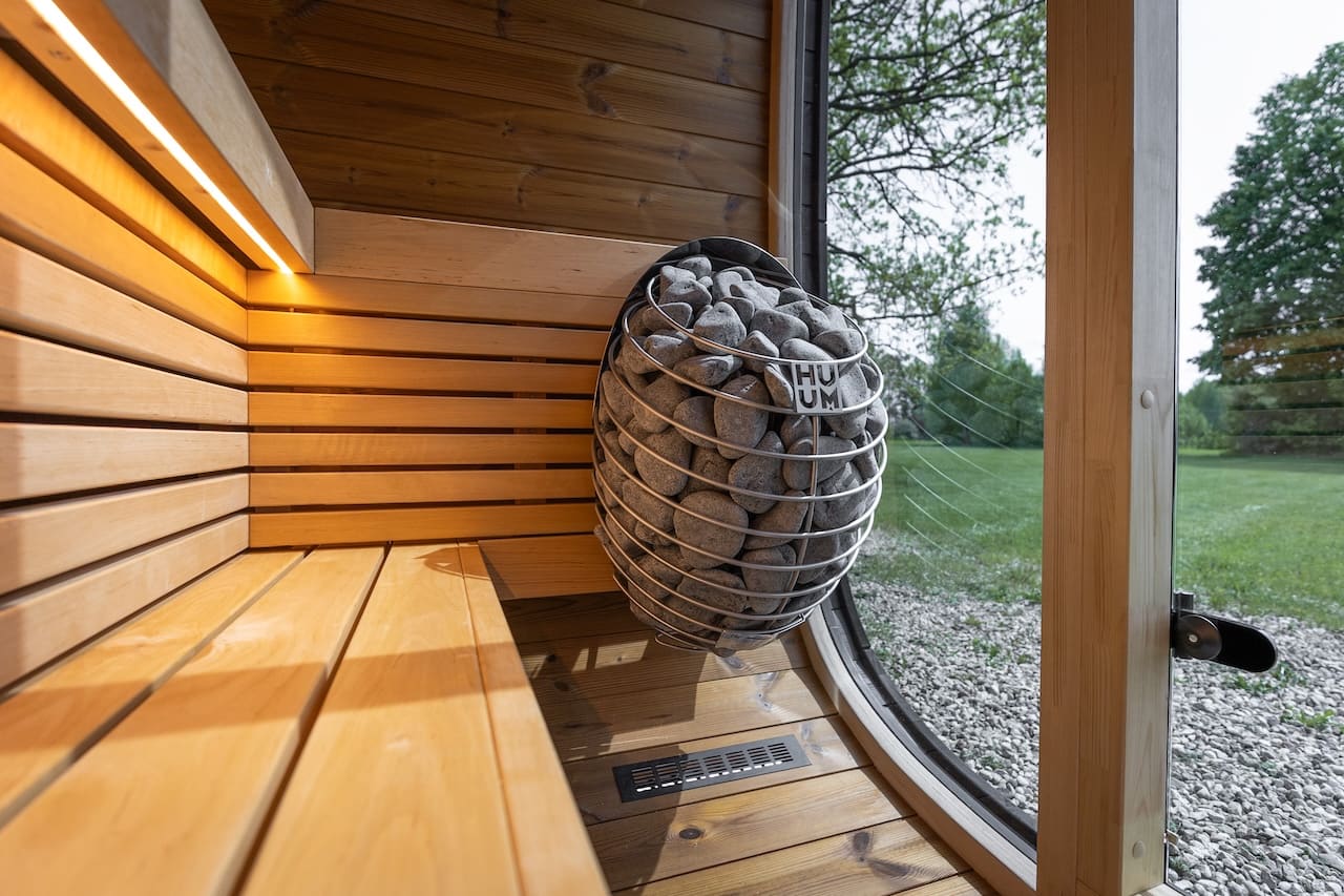 Saunasell Black Cube Premium 4 Person Outdoor Sauna Kit - Heracles Wellness