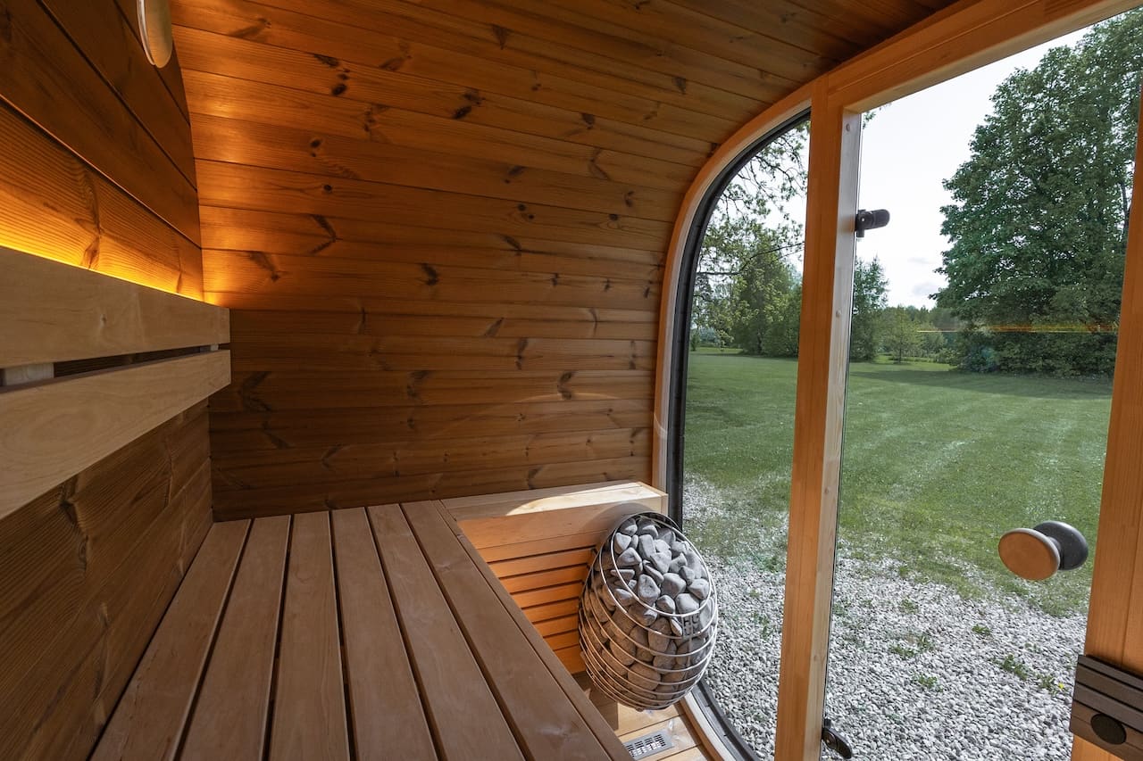 Saunasell Black Cube Premium 4 Person Outdoor Sauna Kit - Heracles Wellness