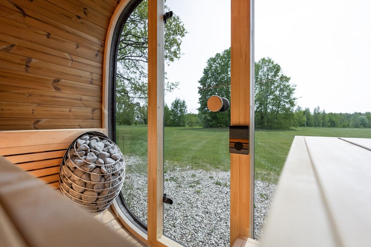 Saunasell Black Cube Premium 4 Person Outdoor Sauna Kit - Heracles Wellness