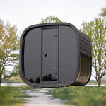 Saunasell Black Cube Premium 4 Person Outdoor Sauna Kit - Heracles Wellness