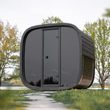 Saunasell Black Cube Premium 4 Person Outdoor Sauna Kit - Heracles Wellness