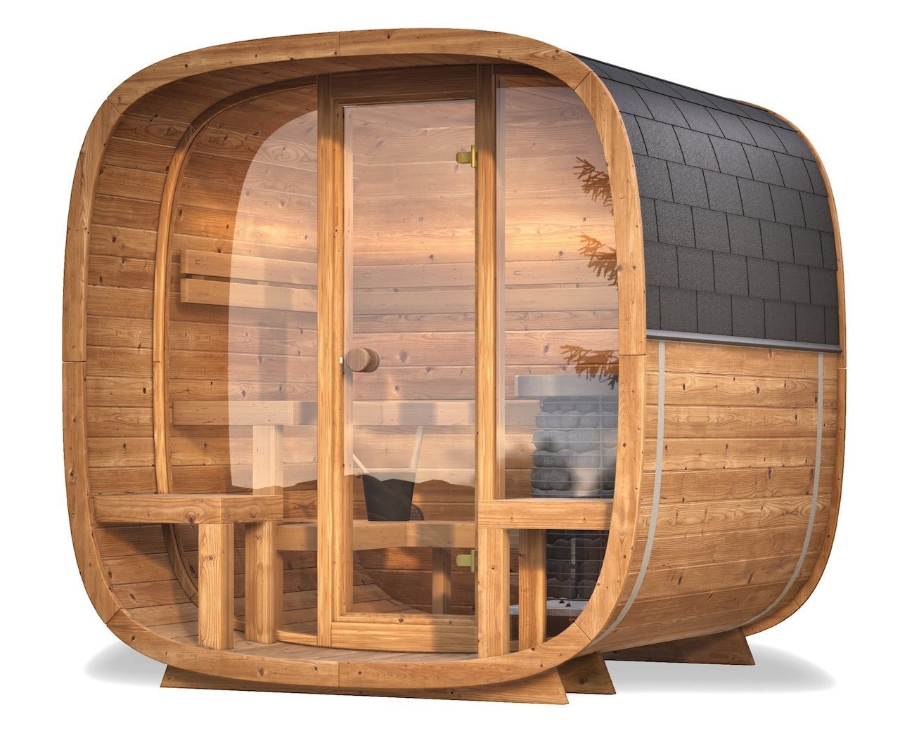 Saunasell Dice Comfy 4 to 5 Person Outdoor Sauna - Heracles Wellness
