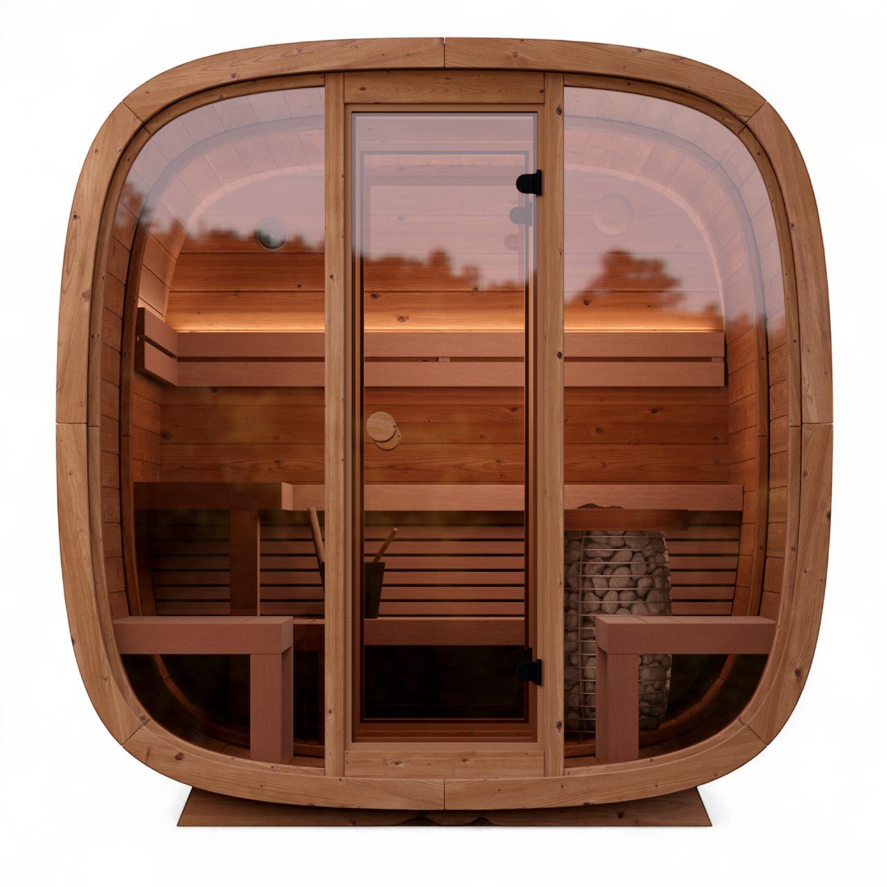 Saunasell Dice Dual 4 Person Sauna with Changing Room - Heracles Wellness