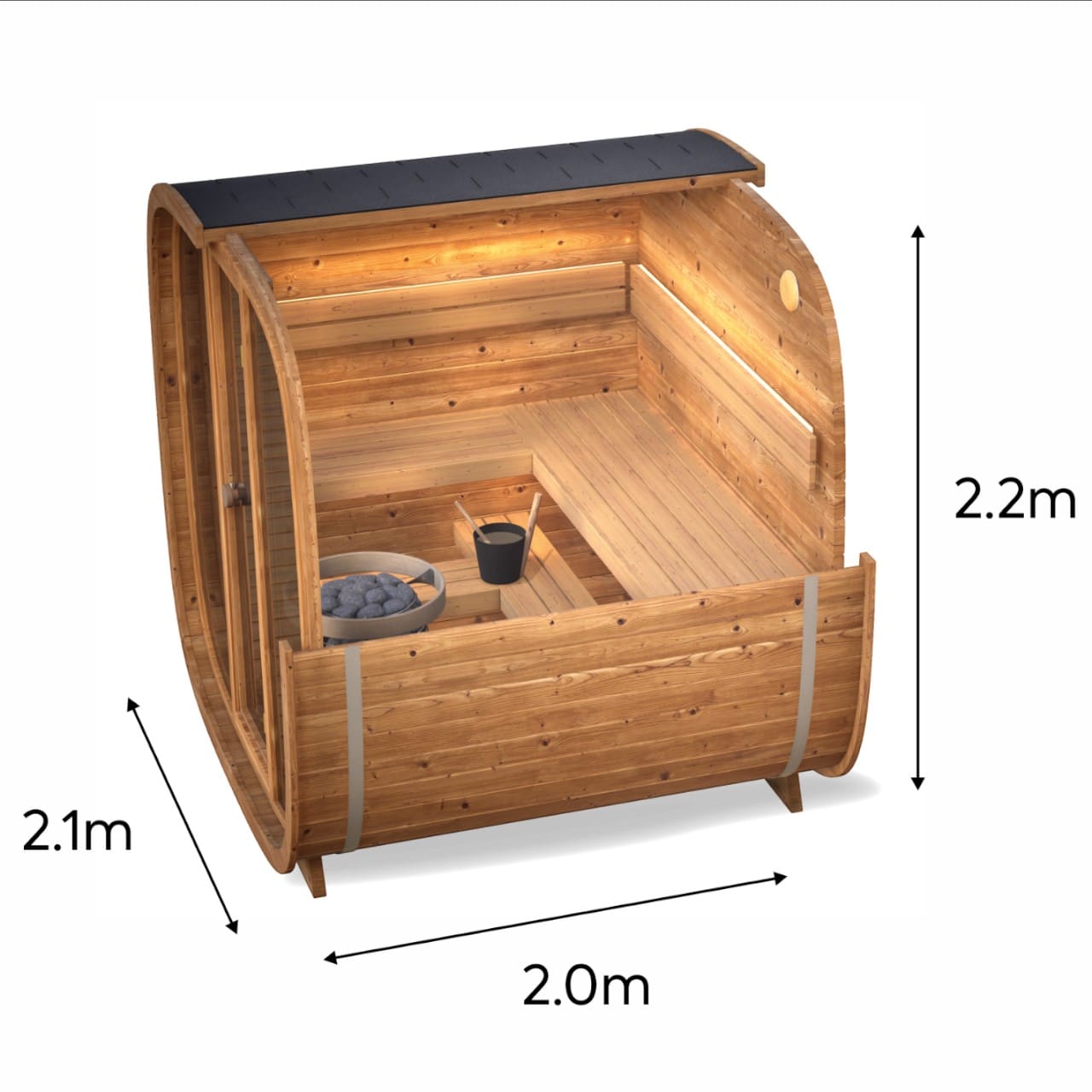 Saunasell Dice Solo 5 Person Outdoor Sauna - Heracles Wellness