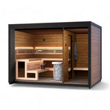 Saunasell Patio M 5 Person Outdoor Sauna with Changing Room - Heracles Wellness