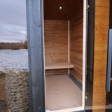 Saunasell Patio M 5 Person Outdoor Sauna with Changing Room - Heracles Wellness