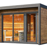 Saunasell Patio M 5 Person Outdoor Sauna with Changing Room - Heracles Wellness