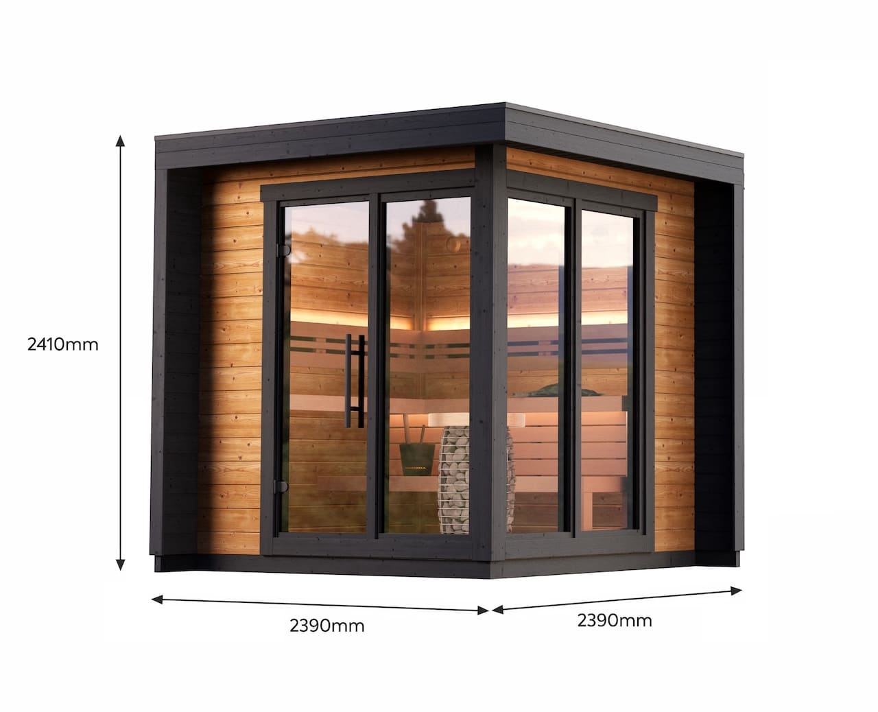 Saunasell Patio S 4 Person Outdoor Sauna - Heracles Wellness