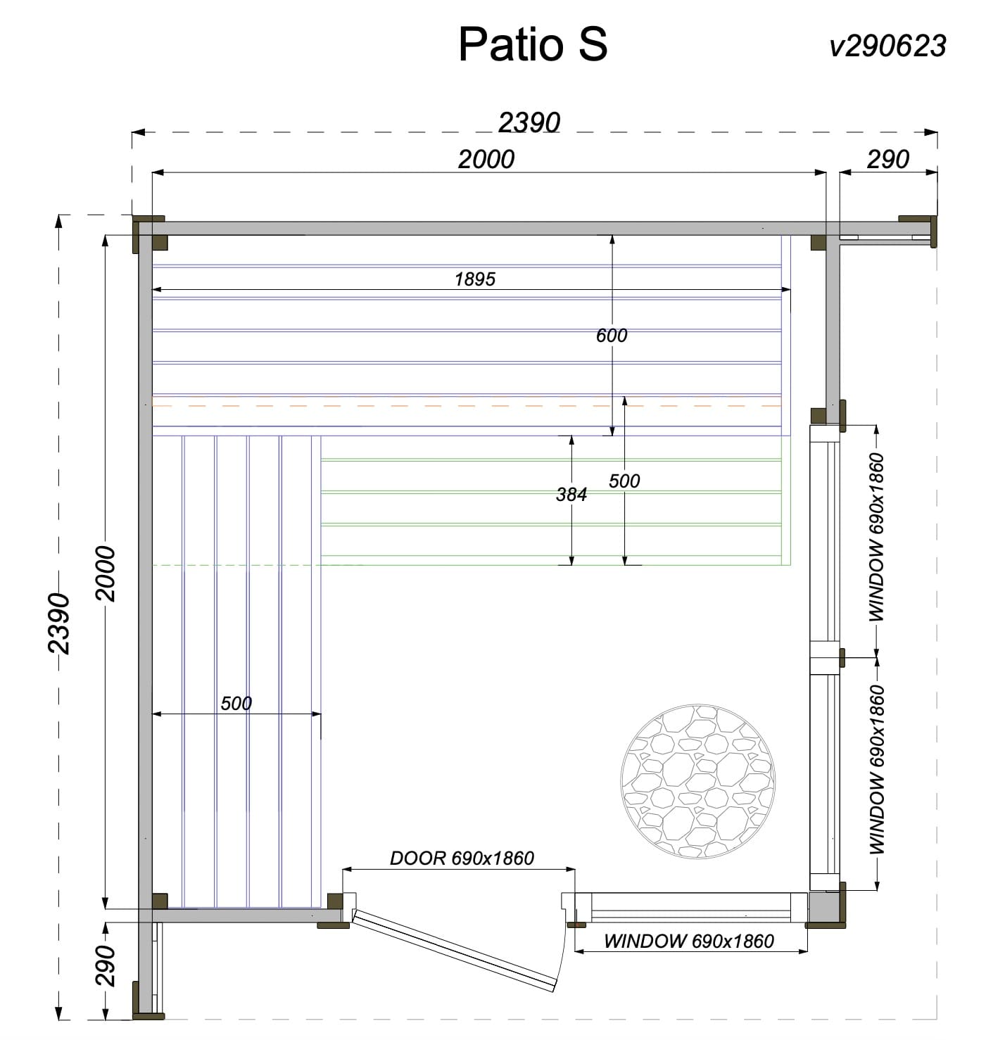 Saunasell Patio S 4 Person Outdoor Sauna - Heracles Wellness