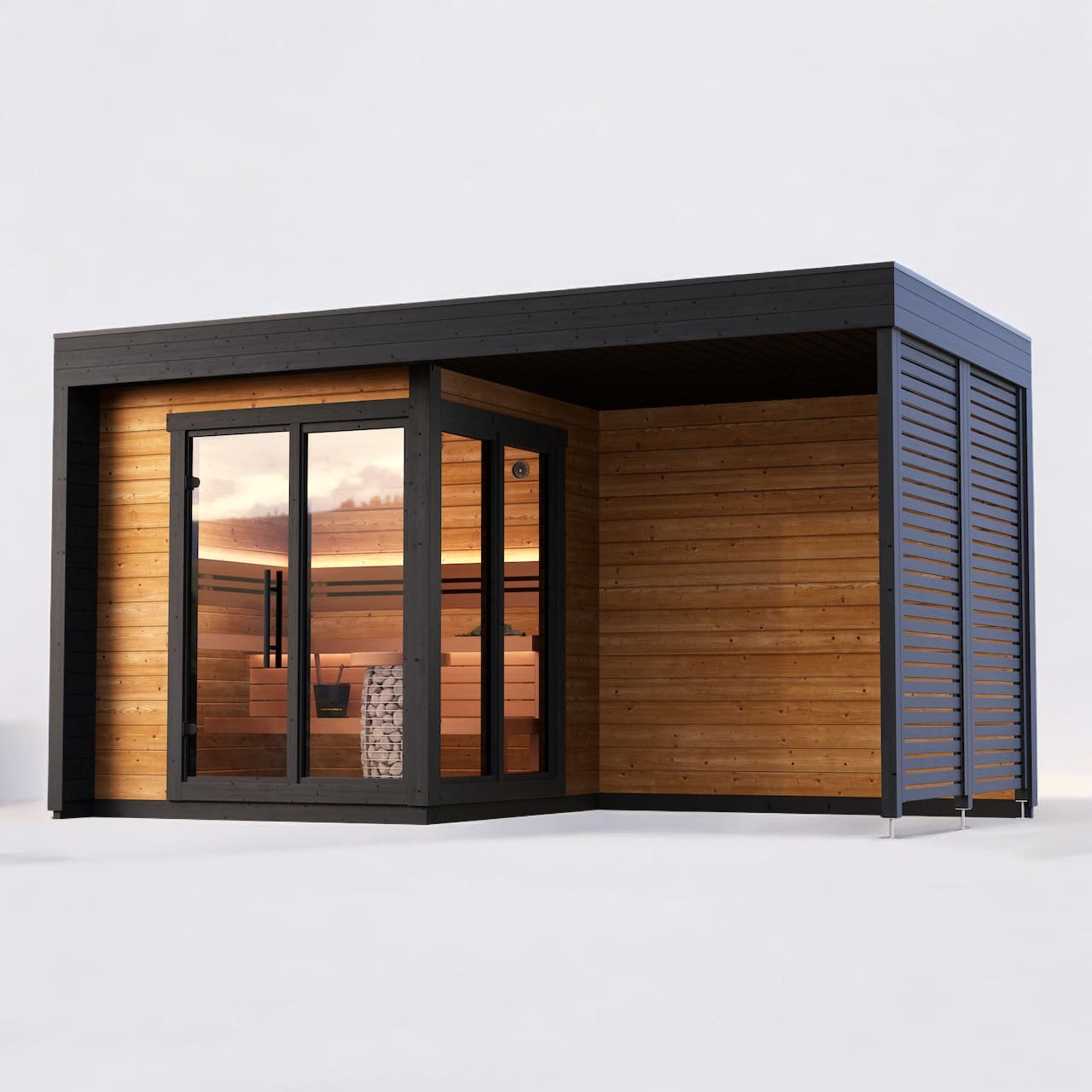 Saunasell Patio S Plus 4 Person Outdoor Sauna - Heracles Wellness