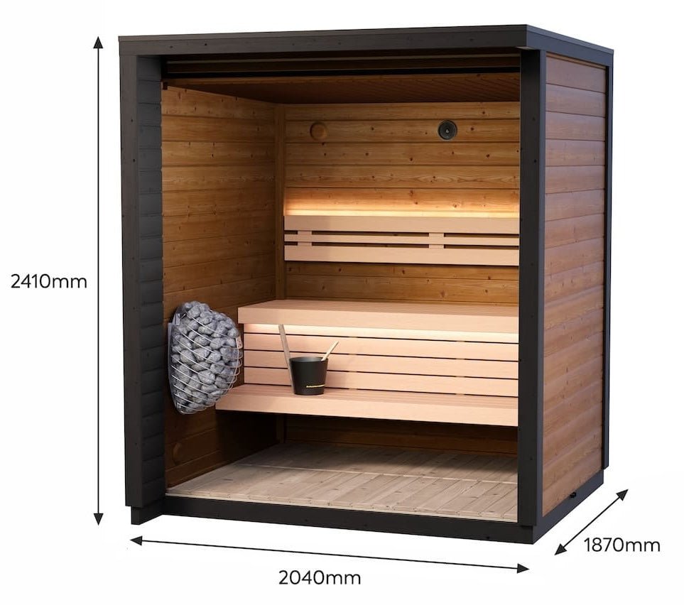 Saunasell Patio XXS 3 Person Outdoor Sauna - Heracles Wellness