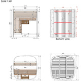 Saunasell Round Cube Mini Outdoor Sauna 4 Person - Heracles Wellness