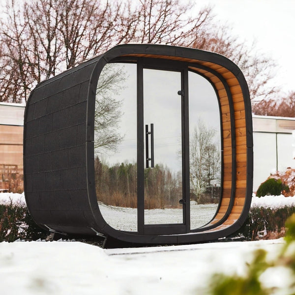 Leil® Round Cube Mini Outdoor Sauna 4-5 Person