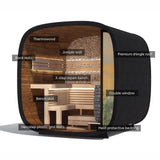 Saunasell Round Cube Mini Outdoor Sauna 4 Person - Heracles Wellness