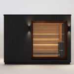 Saunum AirCube Double Outdoor Sauna 5 Seater with Changing Room - Heracles Wellness