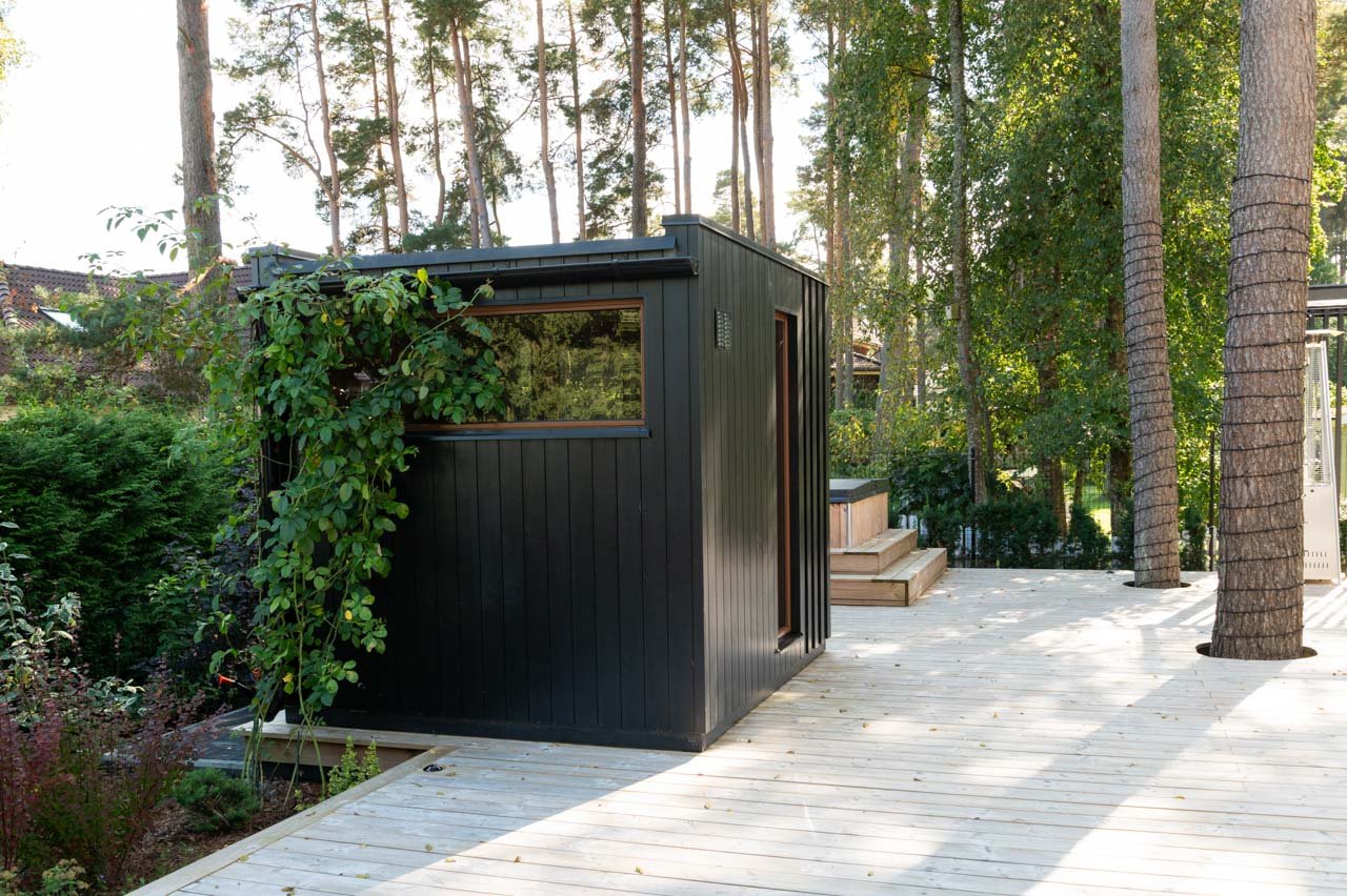 Saunum AirCube Terrace Outdoor Sauna 4 Seater - Heracles Wellness