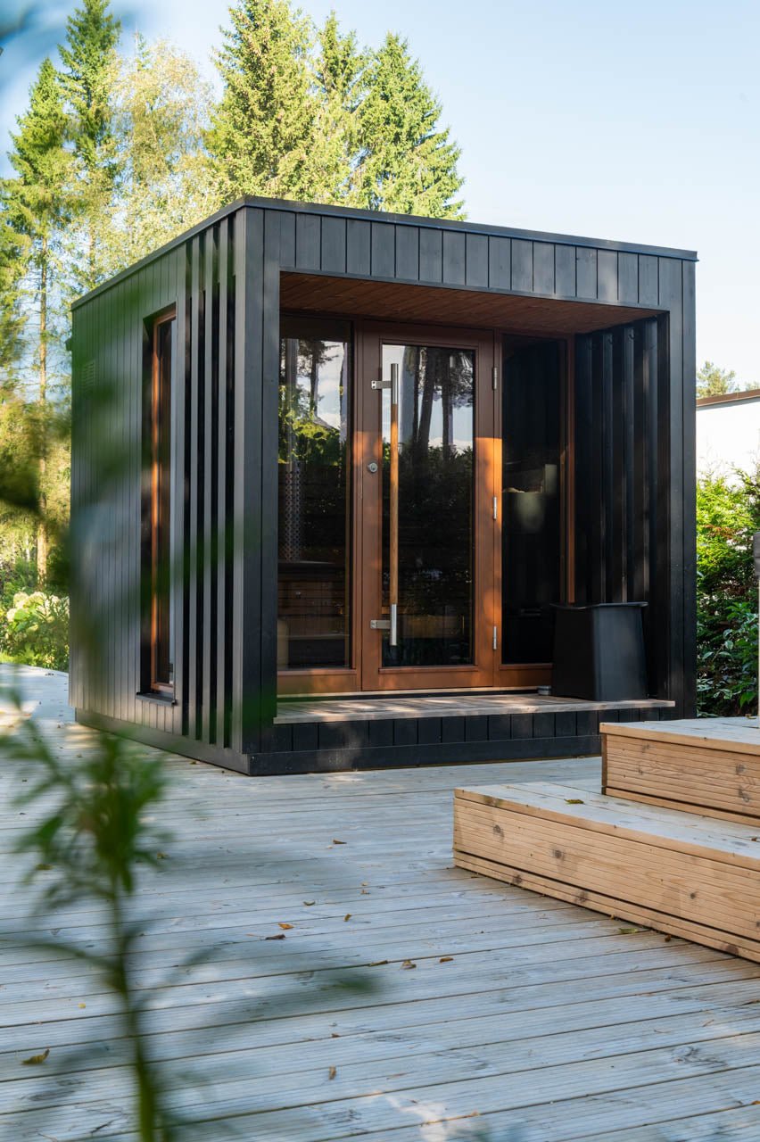 Saunum AirCube Terrace Outdoor Sauna 4 Seater - Heracles Wellness