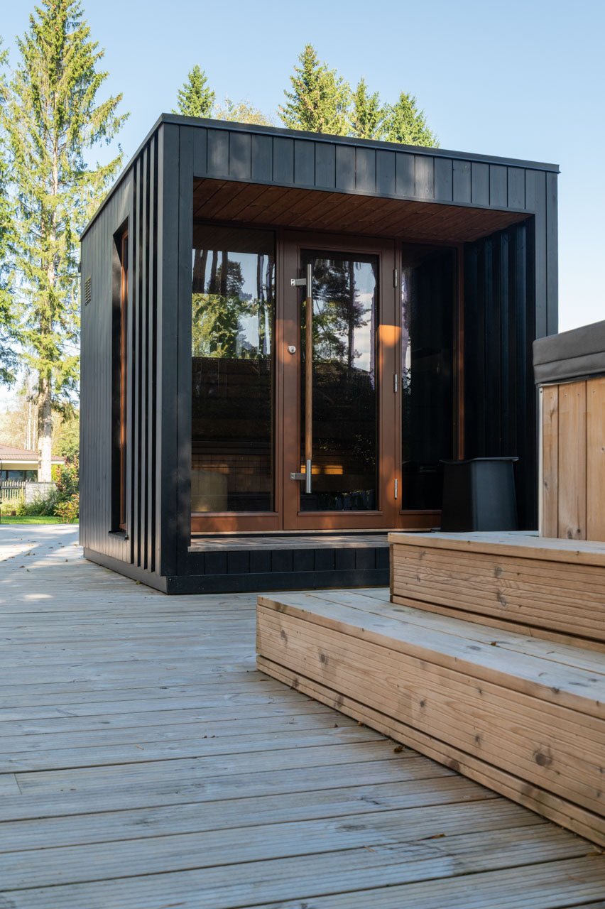 Saunum AirCube Terrace Outdoor Sauna 4 Seater - Heracles Wellness