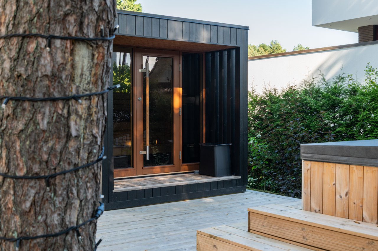 Saunum AirCube Terrace Outdoor Sauna 4 Seater - Heracles Wellness