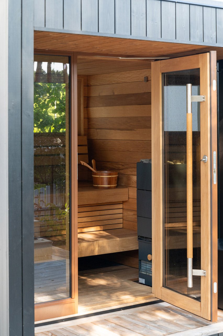 Saunum AirCube Terrace Outdoor Sauna 4 Seater - Heracles Wellness